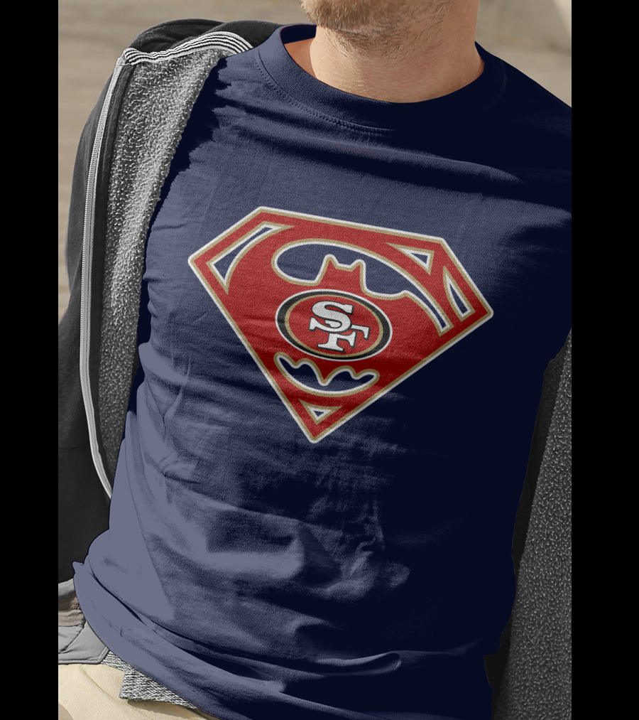 San Francisco 49ers Batman Superman Logo Mix T-Shirt