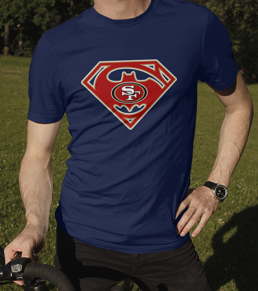 San Francisco 49ers Batman Superman Logo Mix T-Shirt