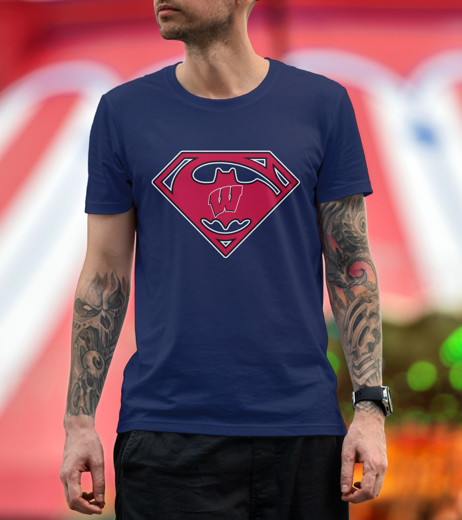 Wisconsin Badgers Superman Logo Fusion T-Shirt