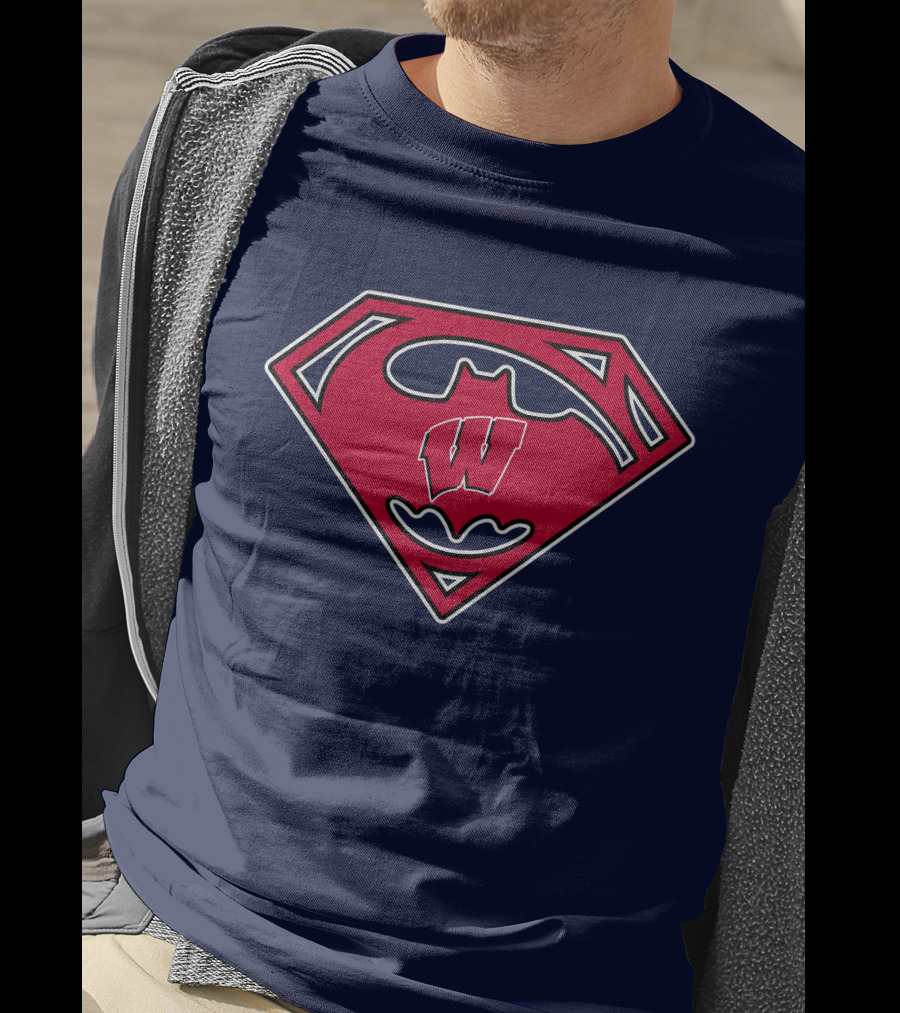 Wisconsin Badgers Superman Logo Fusion T-Shirt