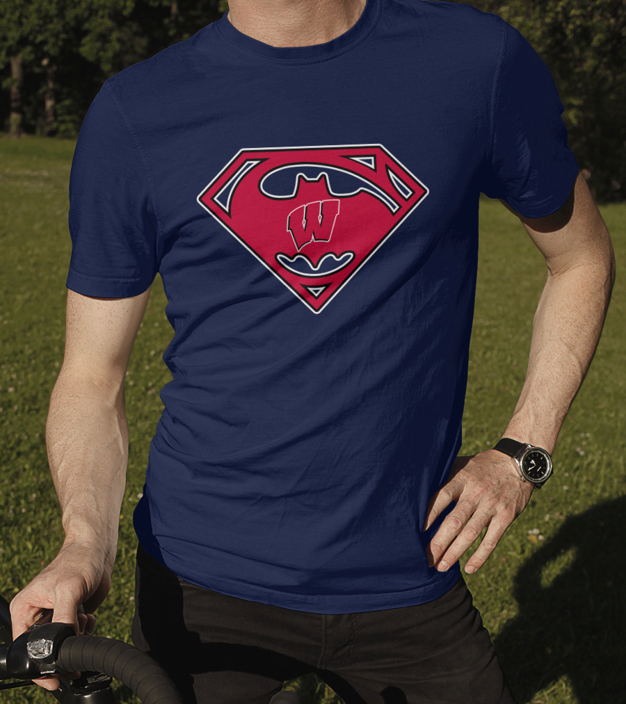 Wisconsin Badgers Superman Logo Fusion T-Shirt