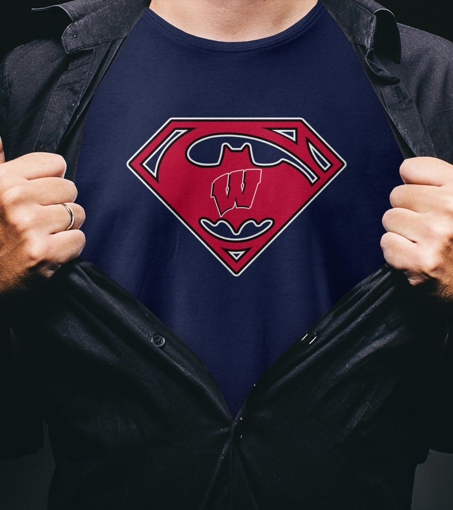 Wisconsin Badgers Superman Logo Fusion T-Shirt