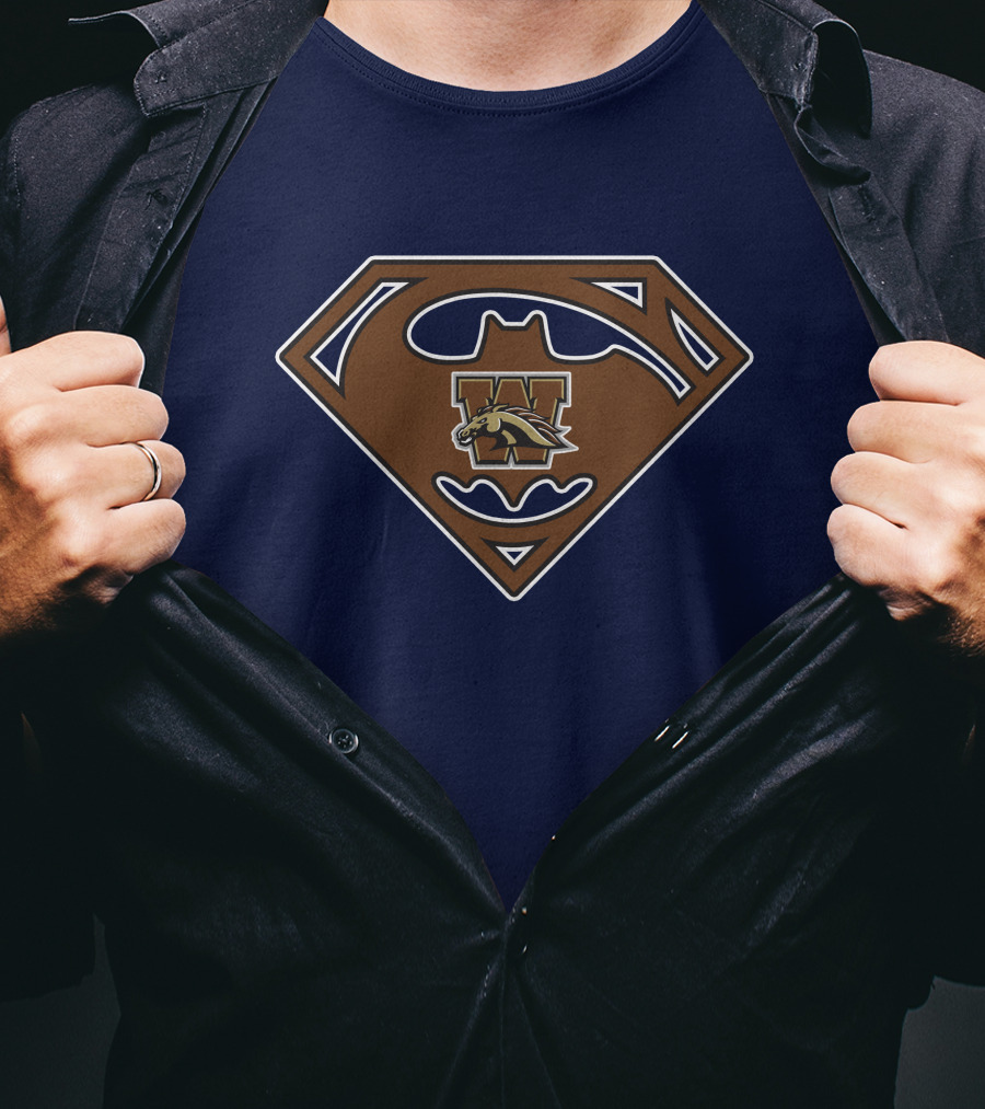 Western Michigan Broncos Superman Batman Logo Mashup T-Shirt