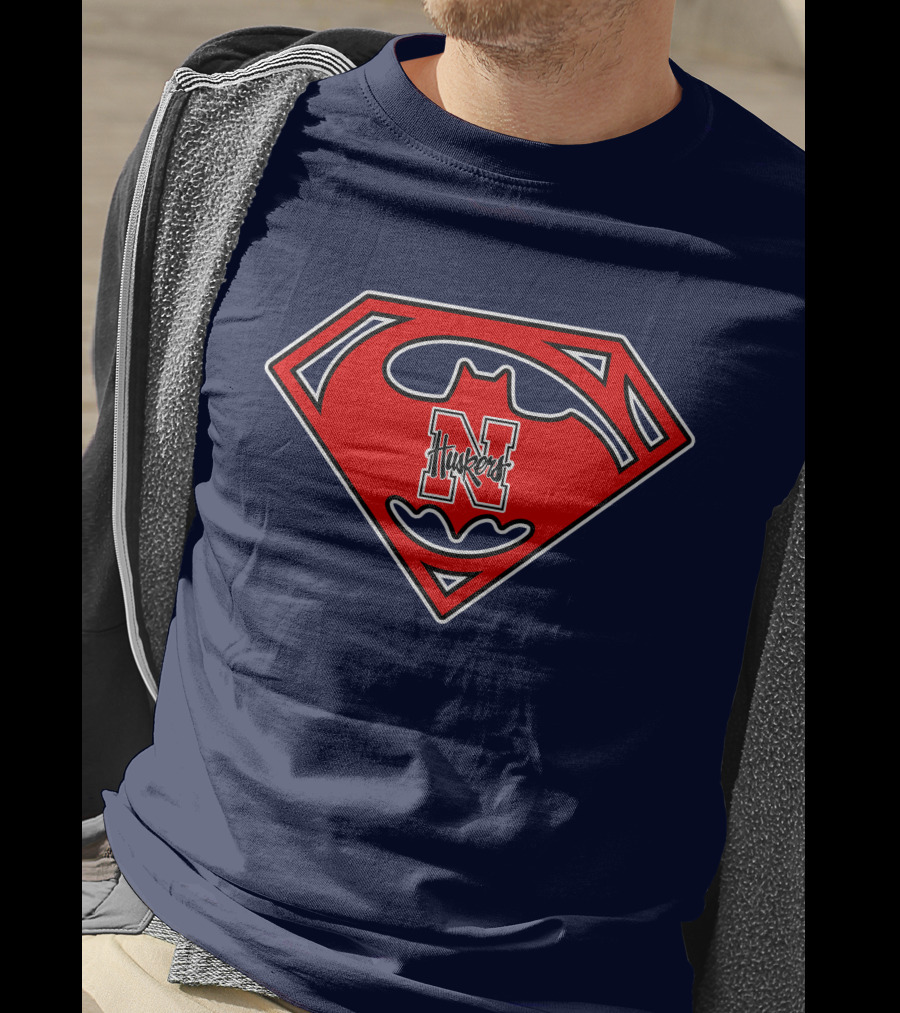 Superman Nebraska Huskers Logo T-Shirt