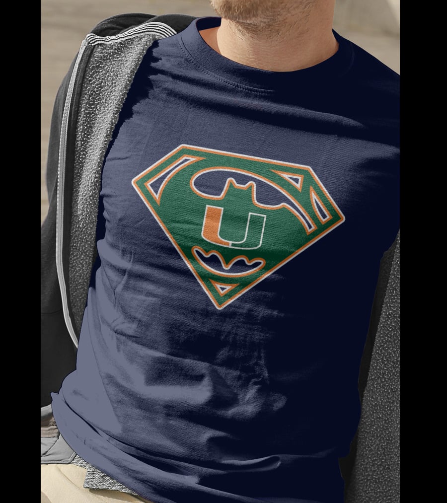 Miami Hurricanes U Logo Bat Signal Hero T-Shirt