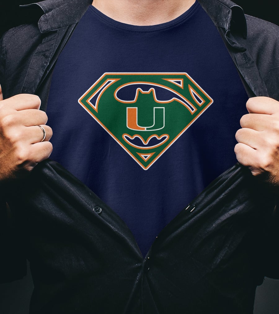 Miami Hurricanes U Logo Bat Signal Hero T-Shirt