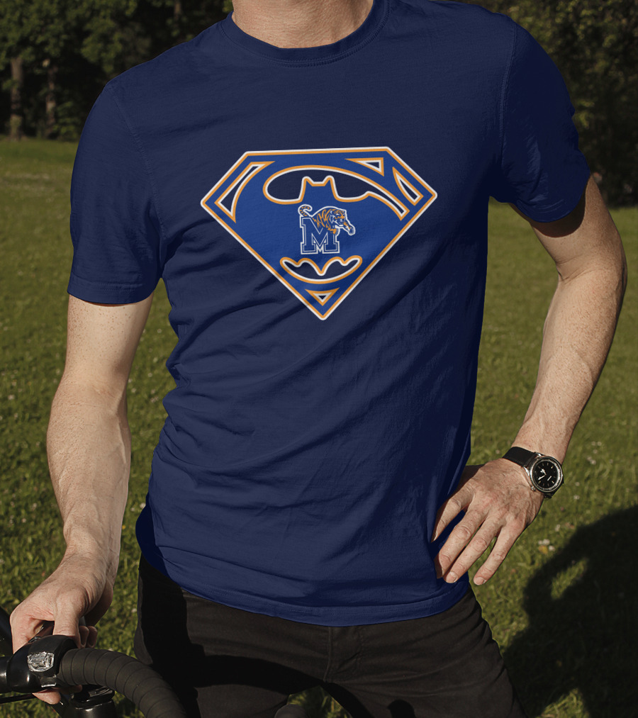 Superman Batman Memphis Tigers M Logo Tiger T-Shirt