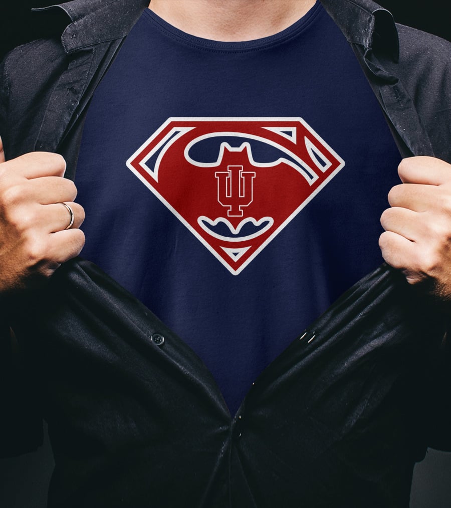 Indiana Hoosiers Superman Batman Logo Mashup T-Shirt