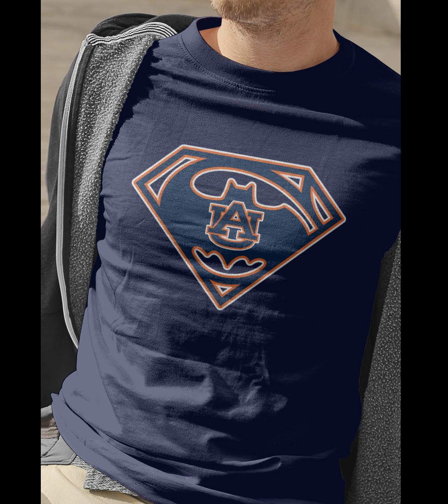 Auburn Tigers Logo Blended With Superhero Bat Symbol 1994 T-Shirt