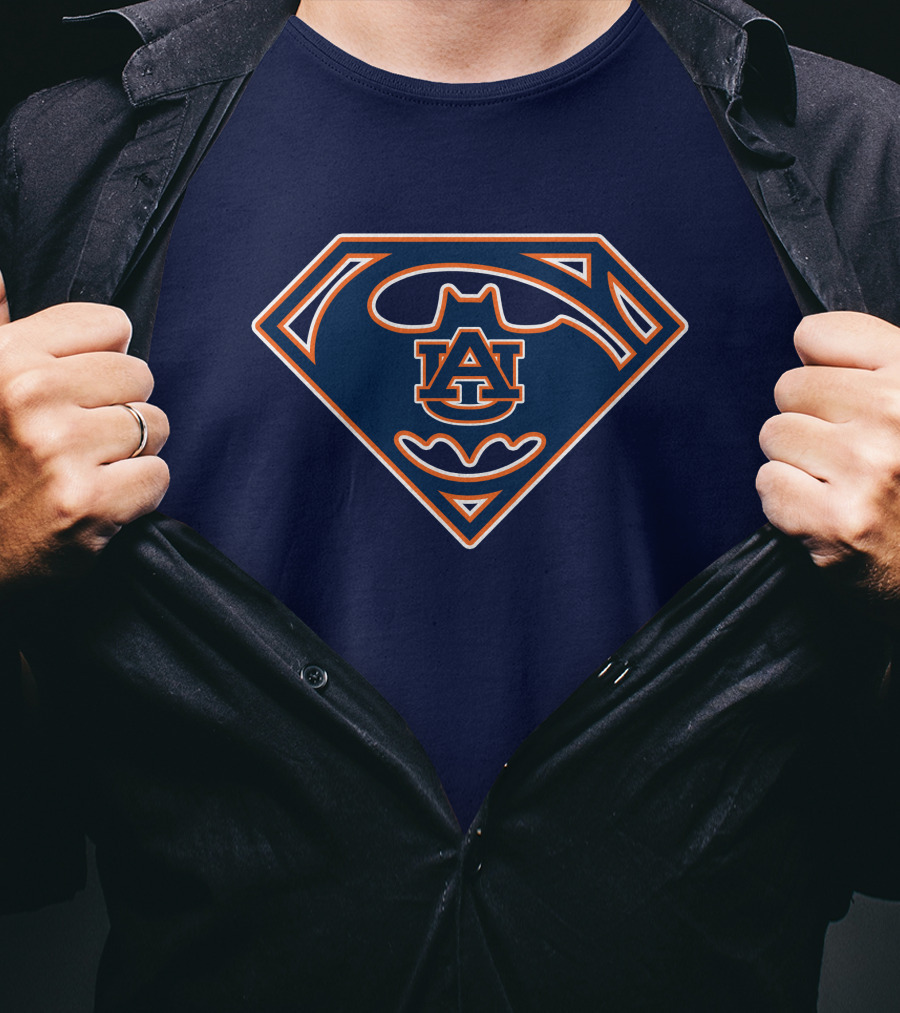 Auburn Tigers Logo Blended With Superhero Bat Symbol 1994 T-Shirt