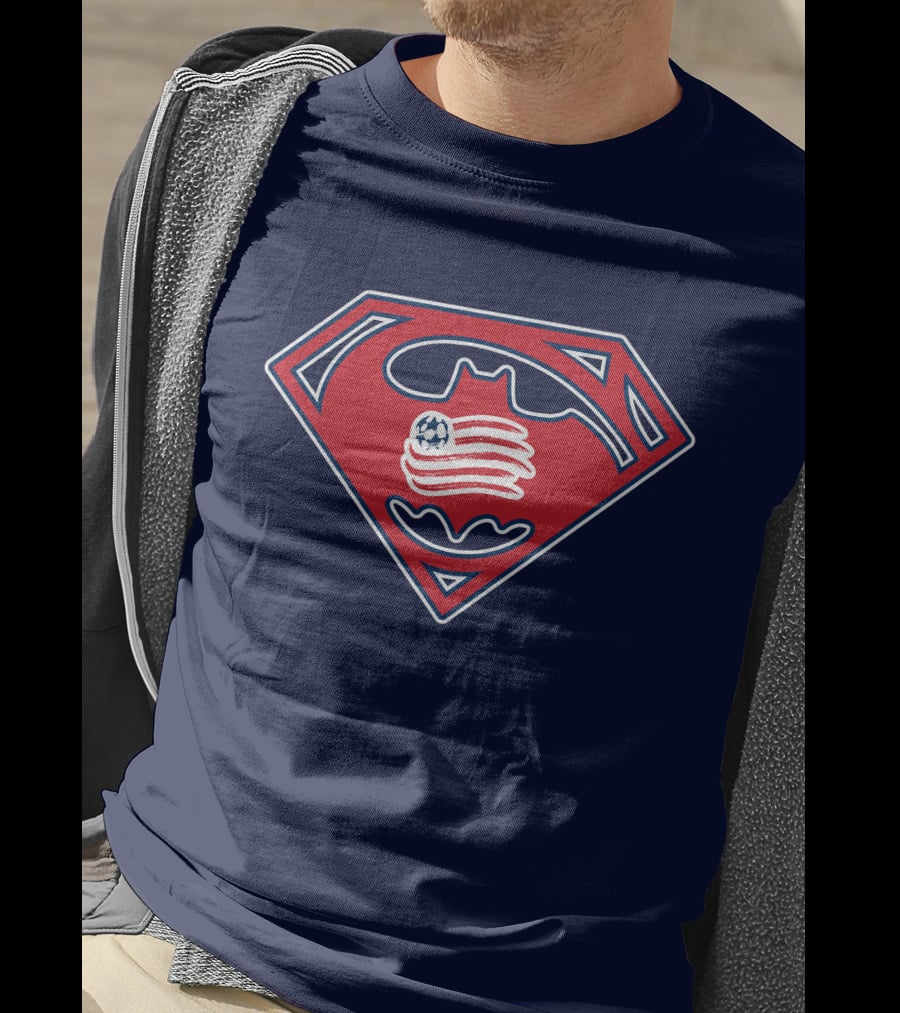 New England Revolution Superman Batman Logo Combination T-Shirt
