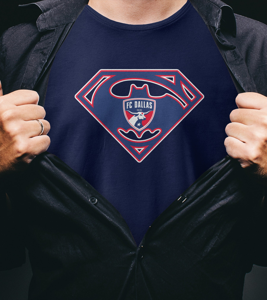 Fc Dallas Shield Emblem Superman Batman T-Shirt