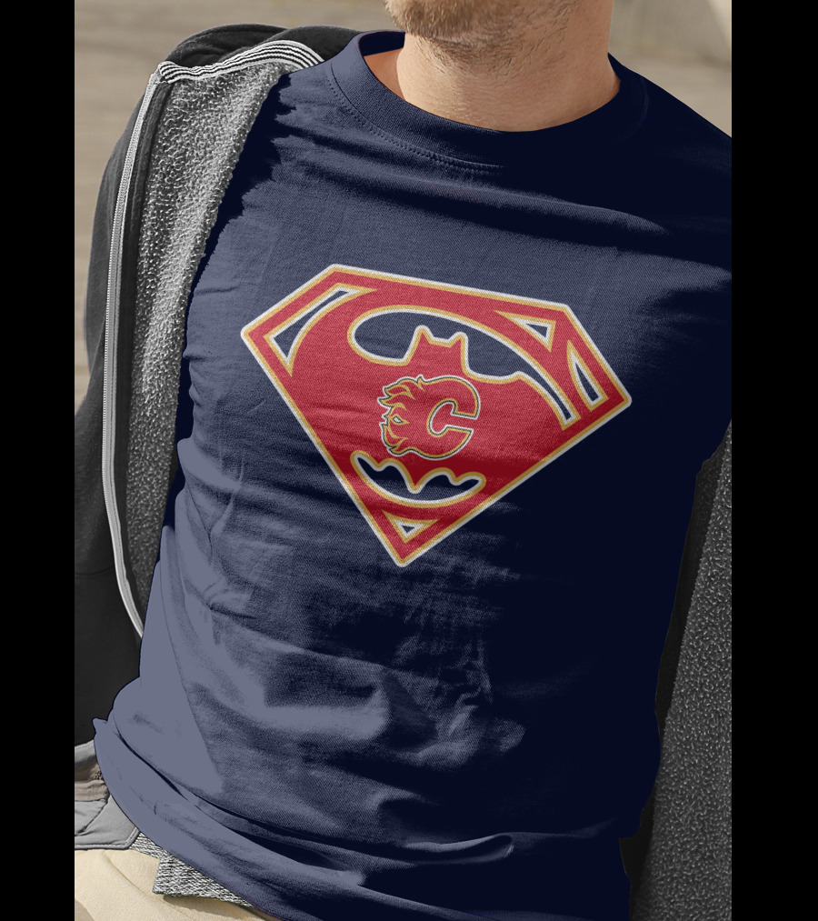 Calgary Flames Superhero Icon 155 T-Shirt