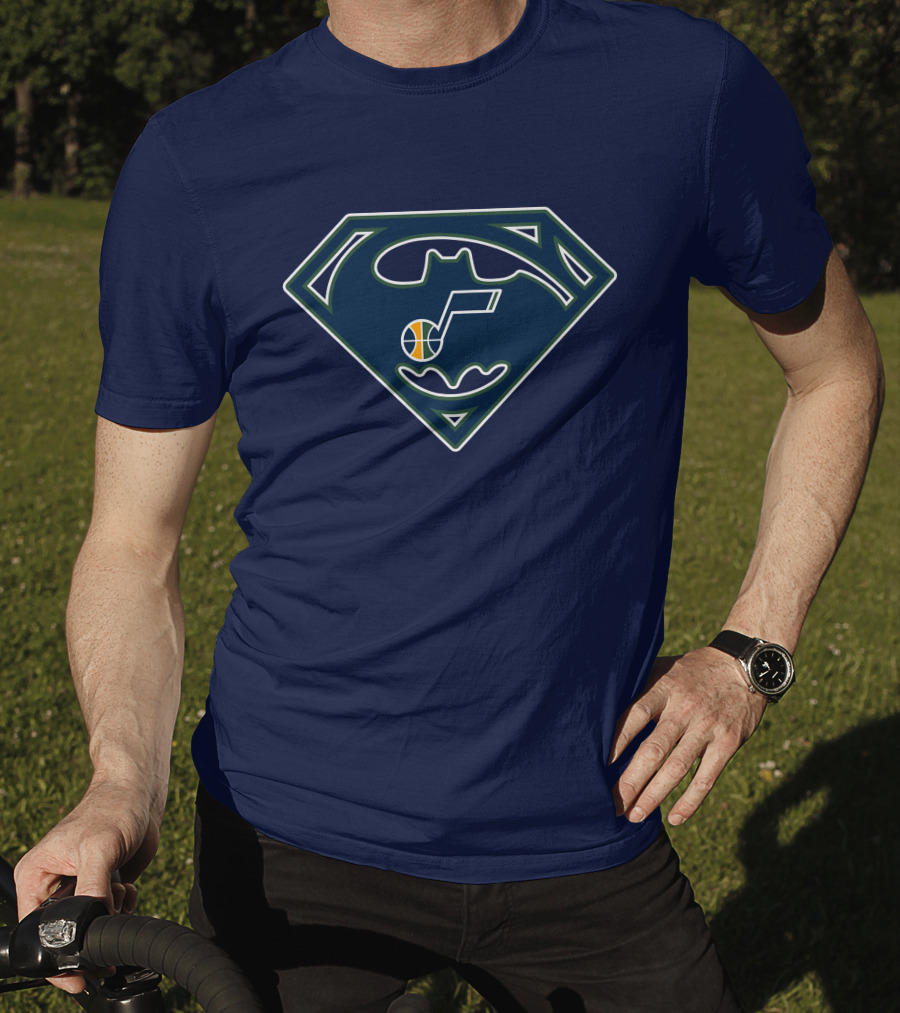 Utah Jazz Superhero Logo Combination 162 T-Shirt