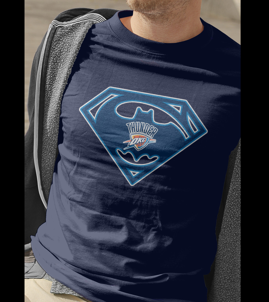 Thunder Okc Batman Superman Logo Mashup T-Shirt
