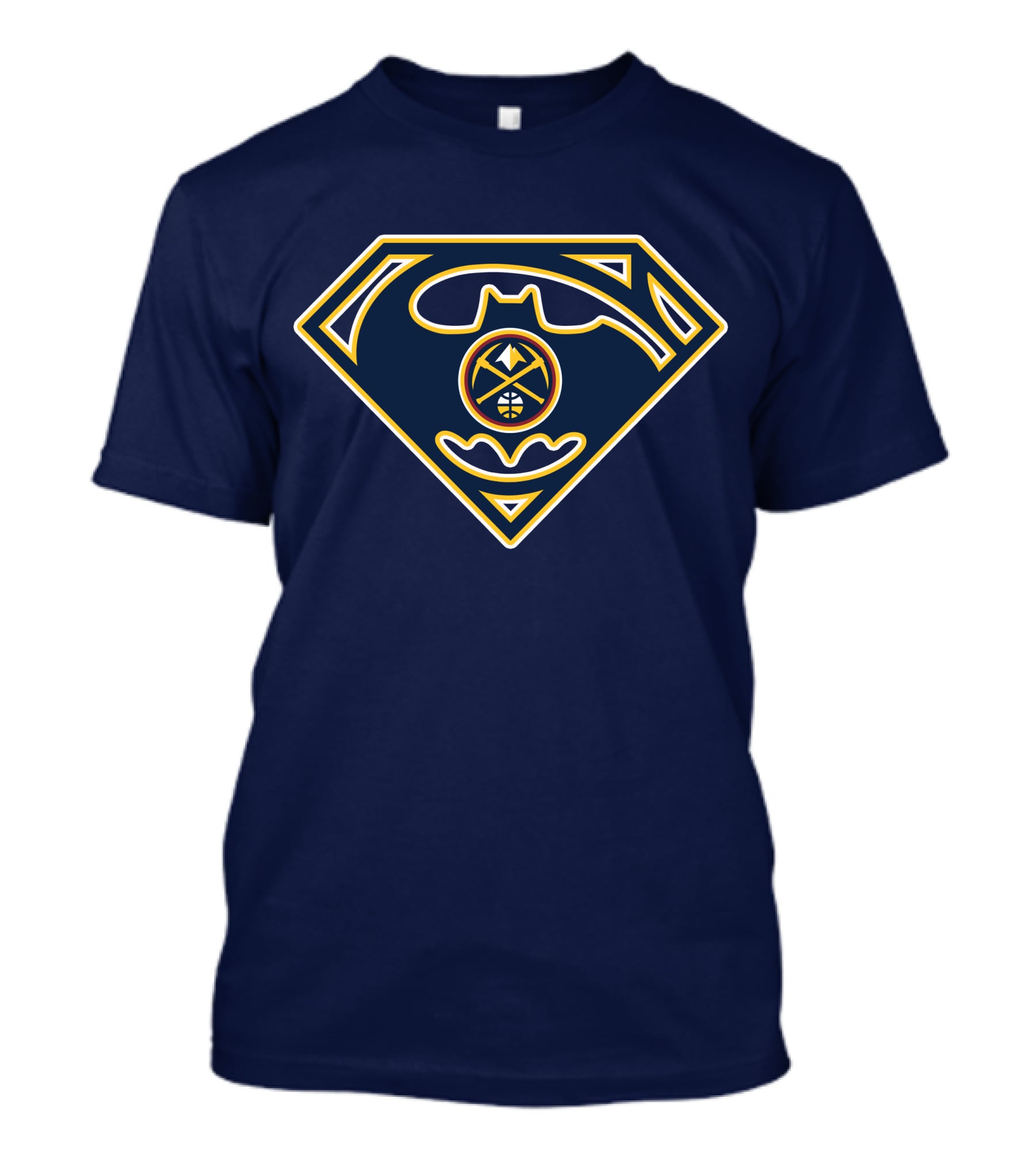 Denver Nuggets 183 Batman Superman Logo Fusion T-Shirt