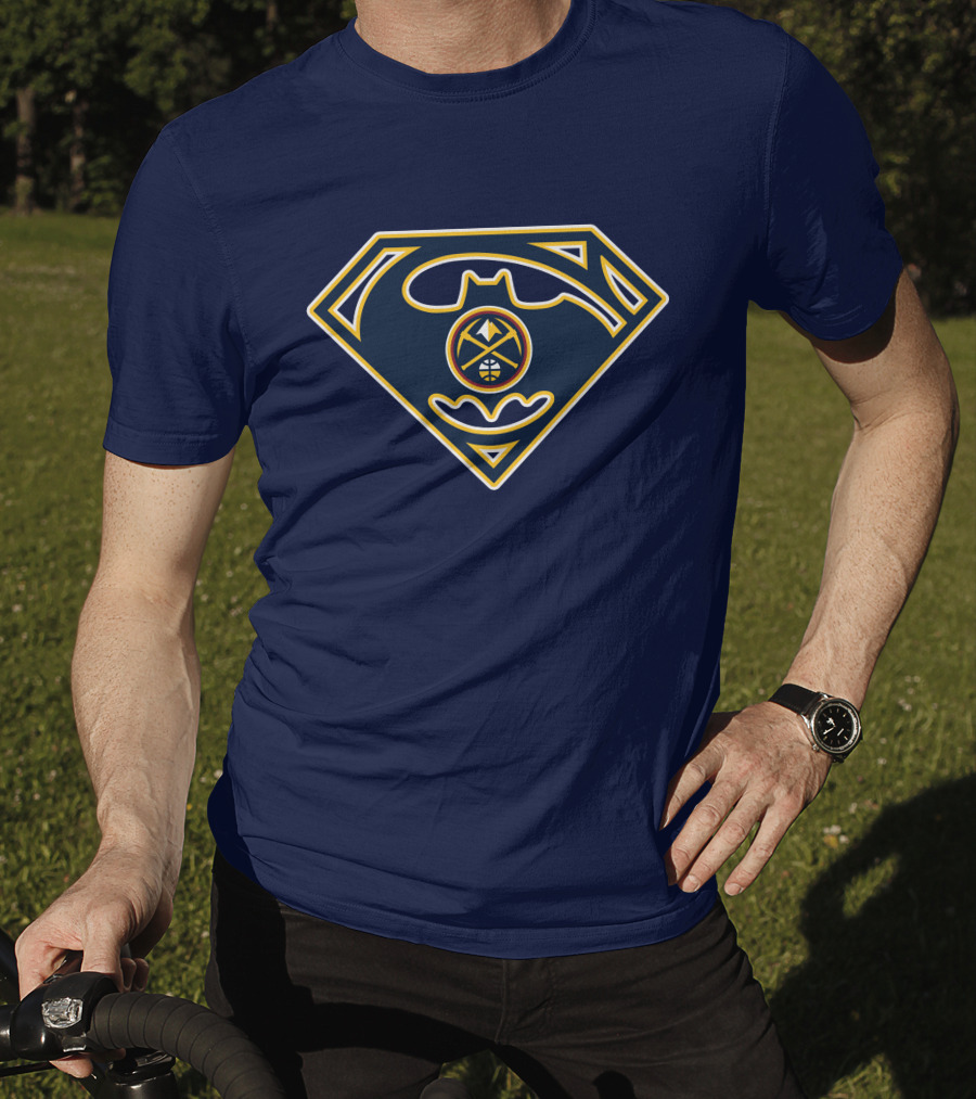 Denver Nuggets 183 Batman Superman Logo Fusion T-Shirt