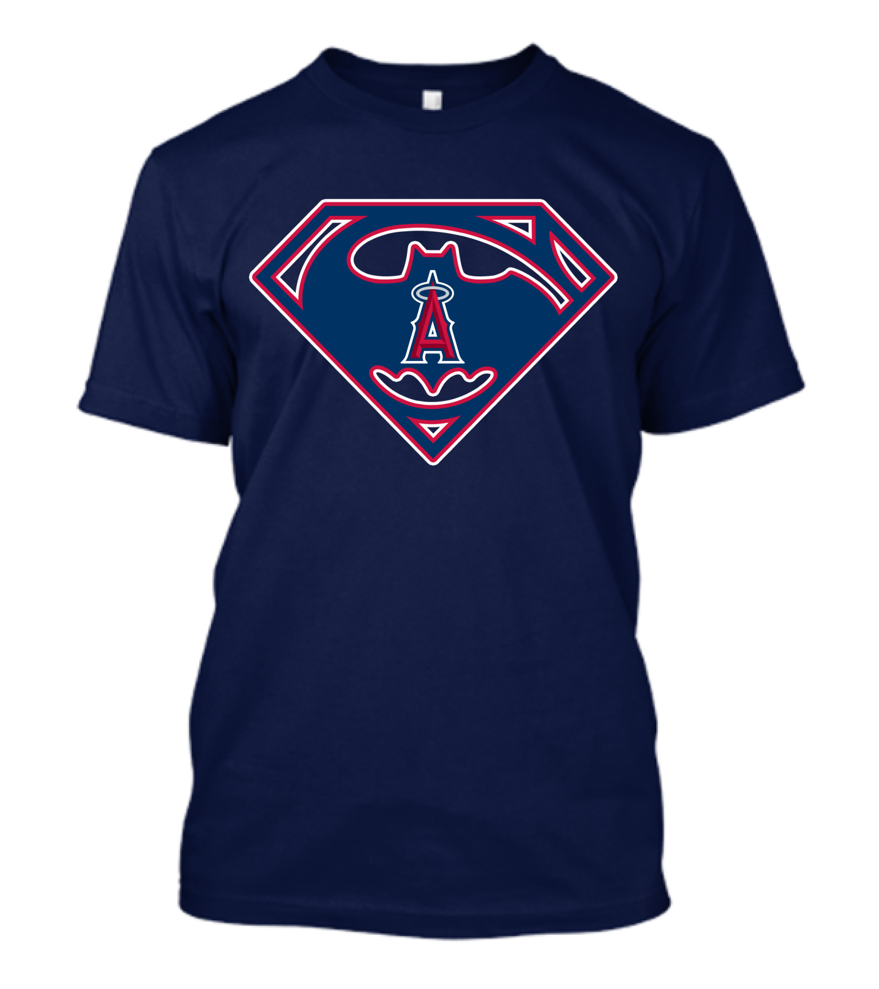 Los Angeles Angels Superman Batman Logo Mashup T-Shirt