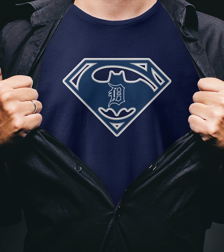 Detroit Tigers Superhero Emblem 210 T-Shirt