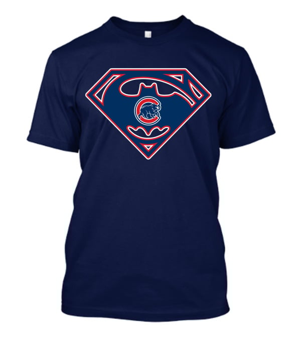 Chicago Cubs Batman Superman Logo Fusion T-Shirt