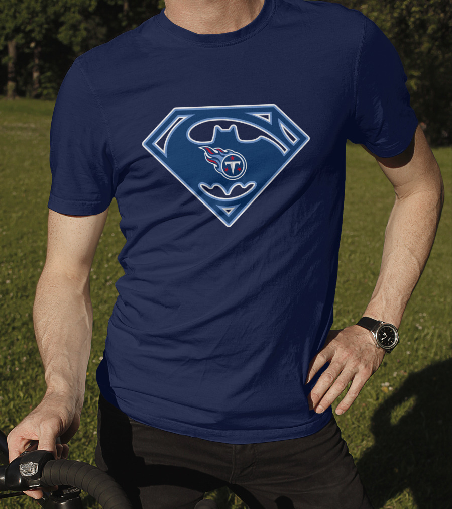 Tennessee Titans Superman Batman Logo Mashup T-Shirt