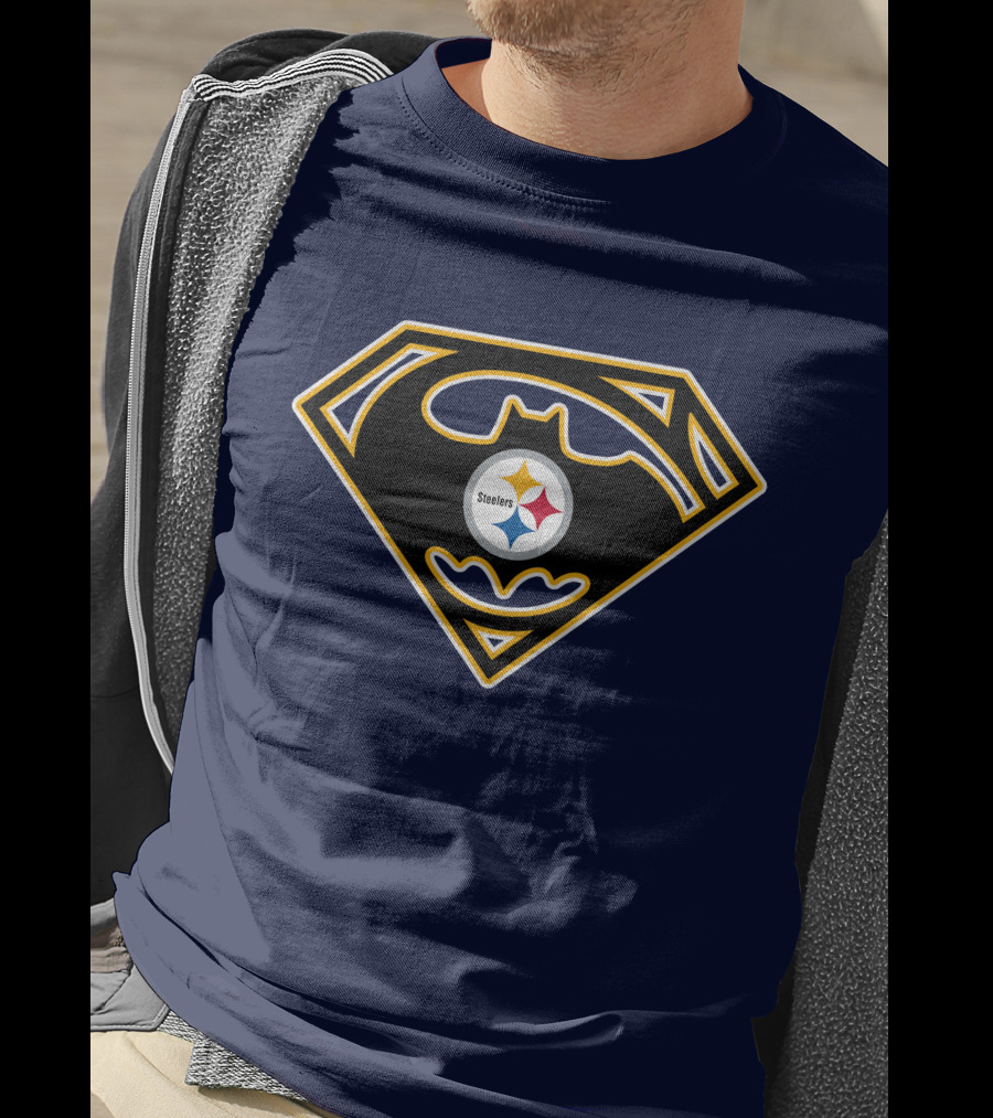 Pittsburgh Steelers Batman Superman Logo Fusion 224 T-Shirt