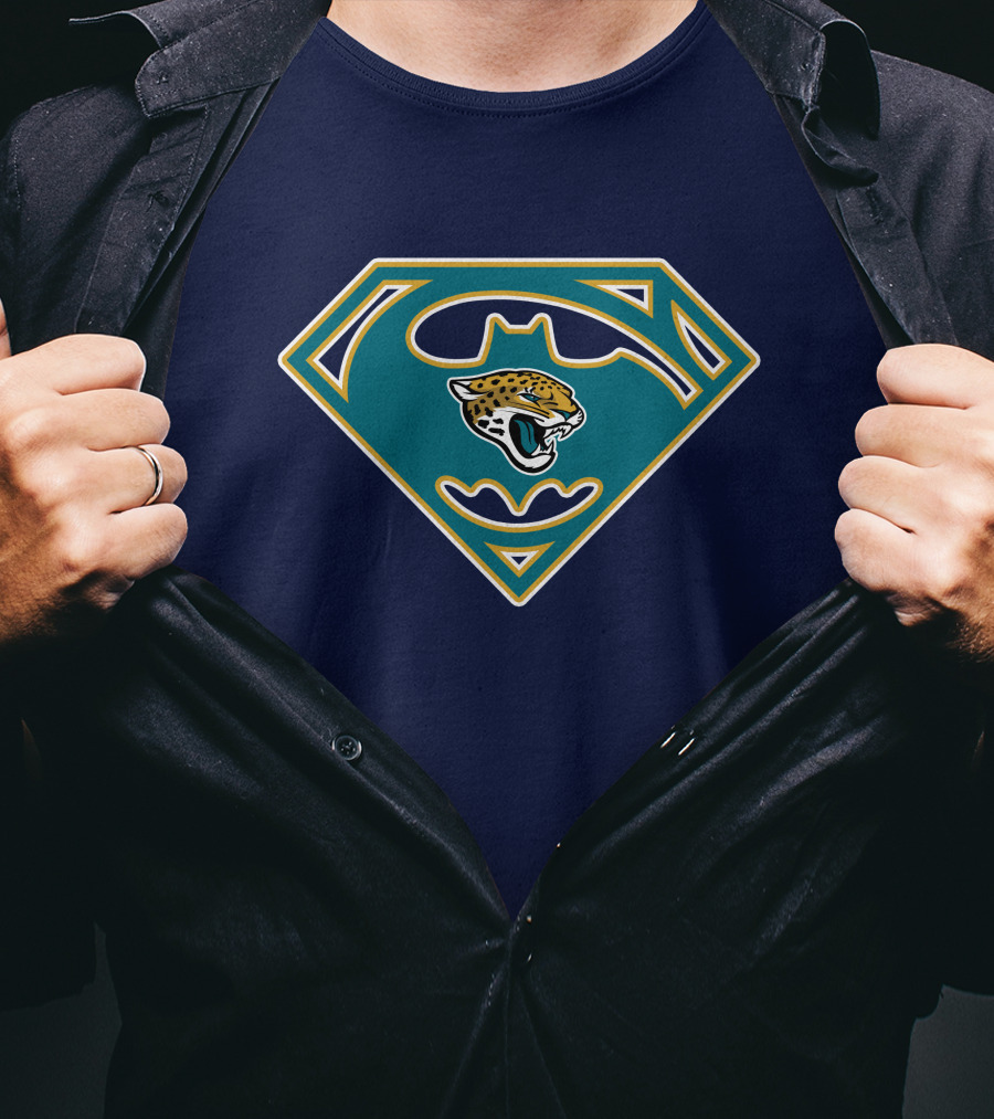 Jacksonville Jaguars Superman Batman Logo Fusion T-Shirt