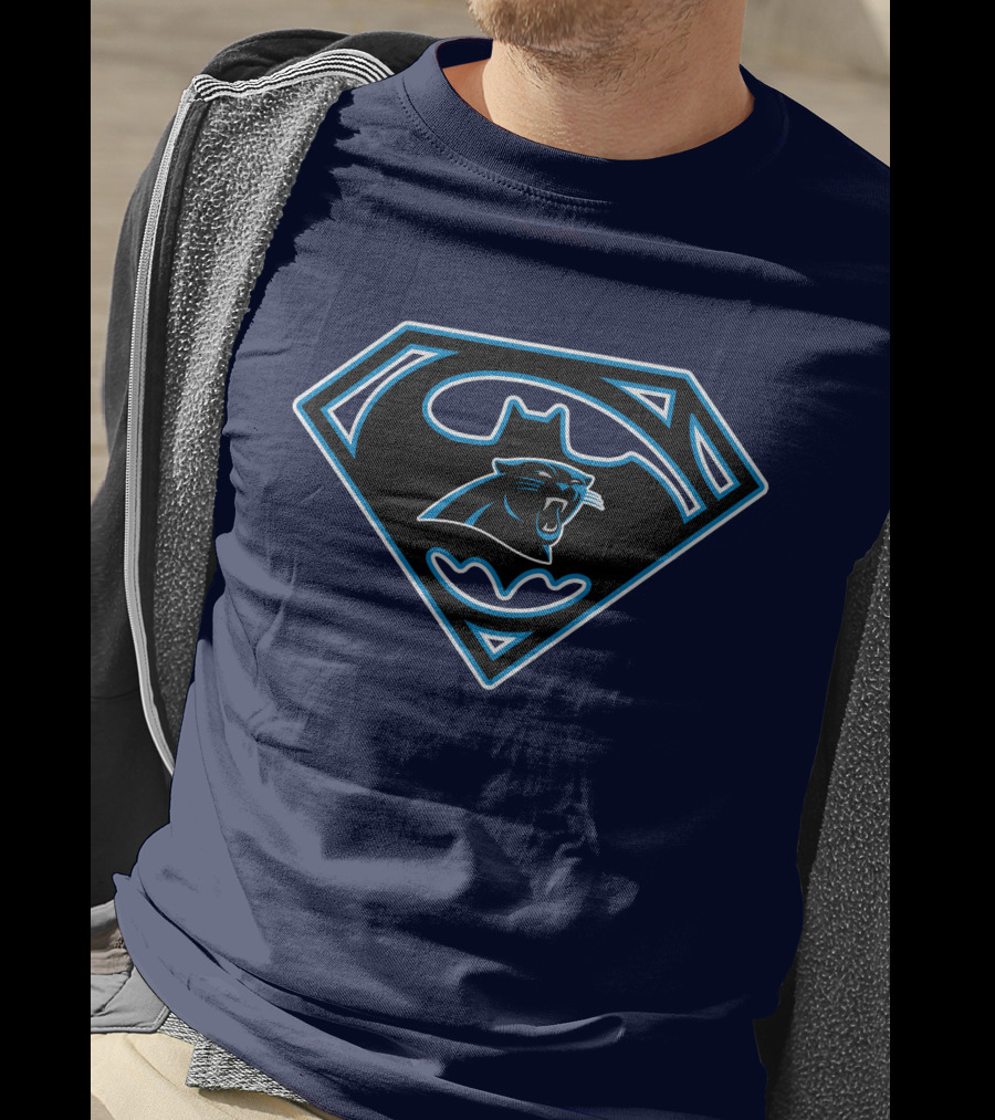 Carolina Panthers Superman Batman Logo 245 T-Shirt