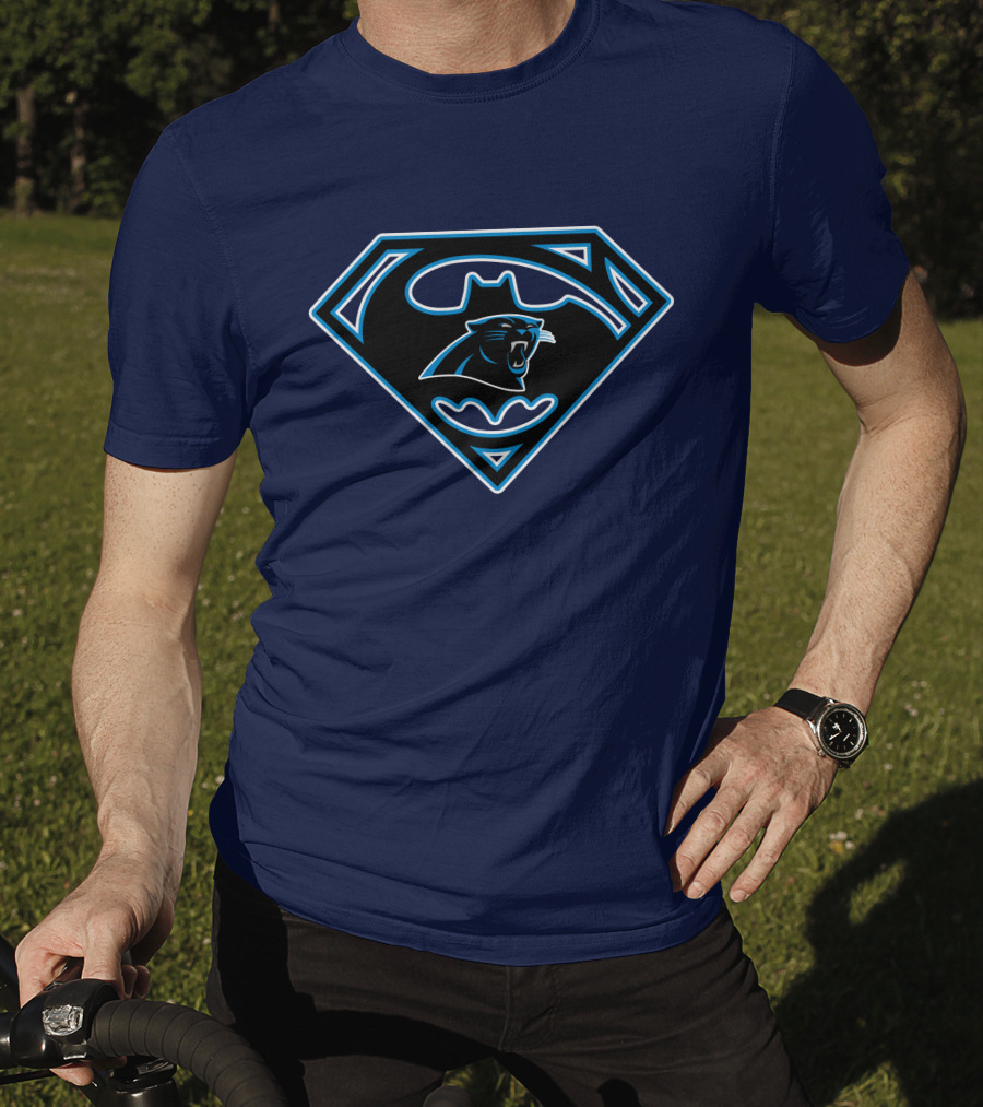 Carolina Panthers Superman Batman Logo 245 T-Shirt