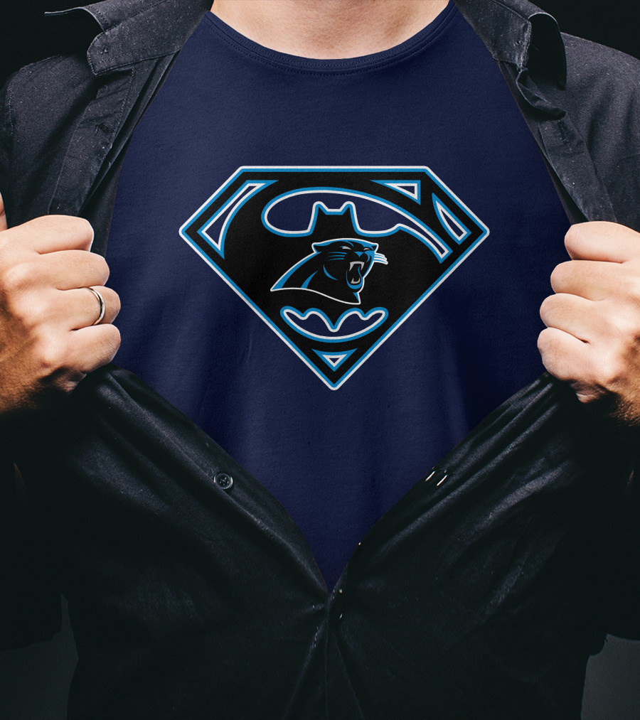 Carolina Panthers Superman Batman Logo 245 T-Shirt