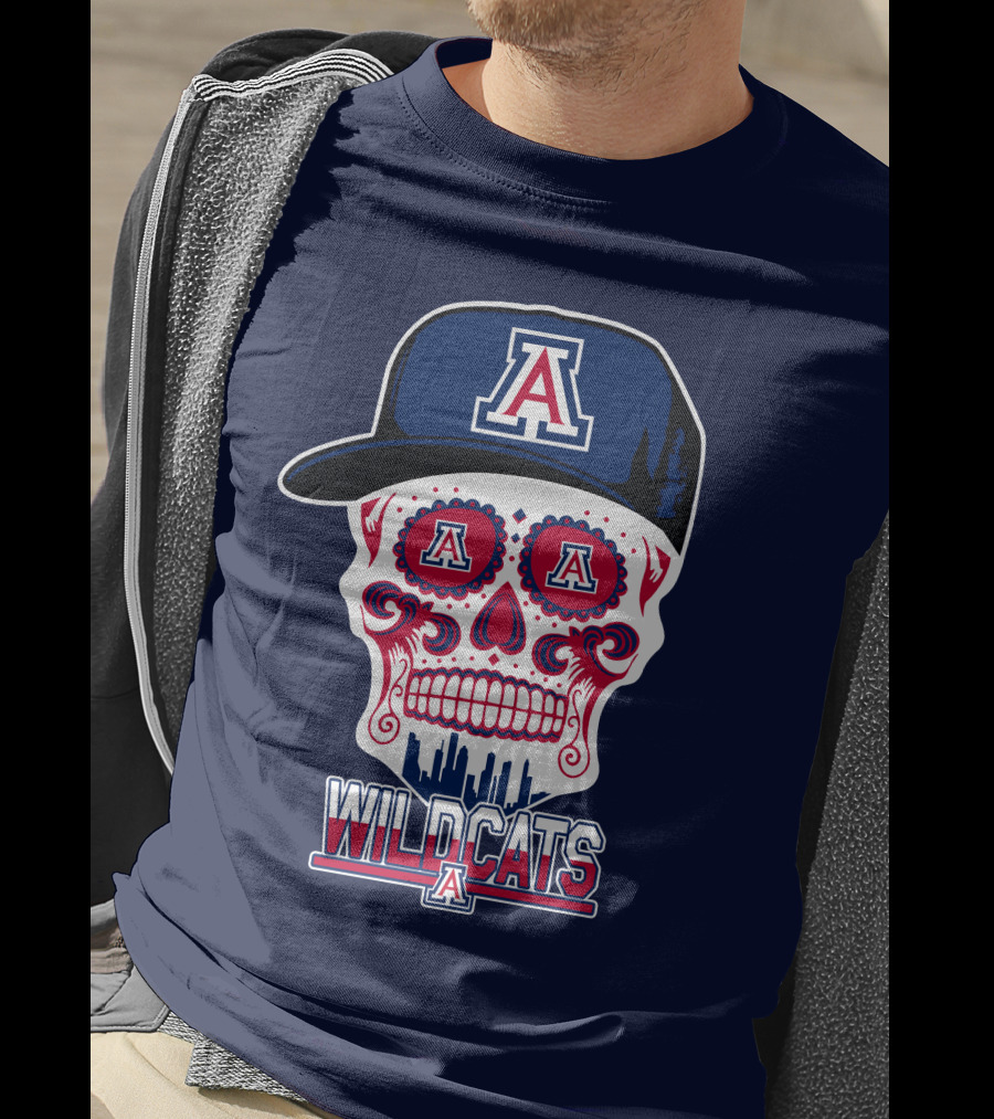 Arizona Wildcats Skull With 'A' Logo And Hat T-Shirt