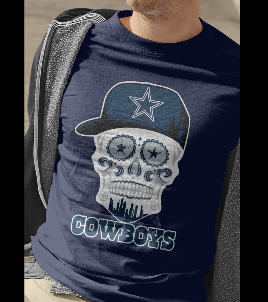 Dallas Cowboys Skull Funny Cowboys Star Hat T-Shirt