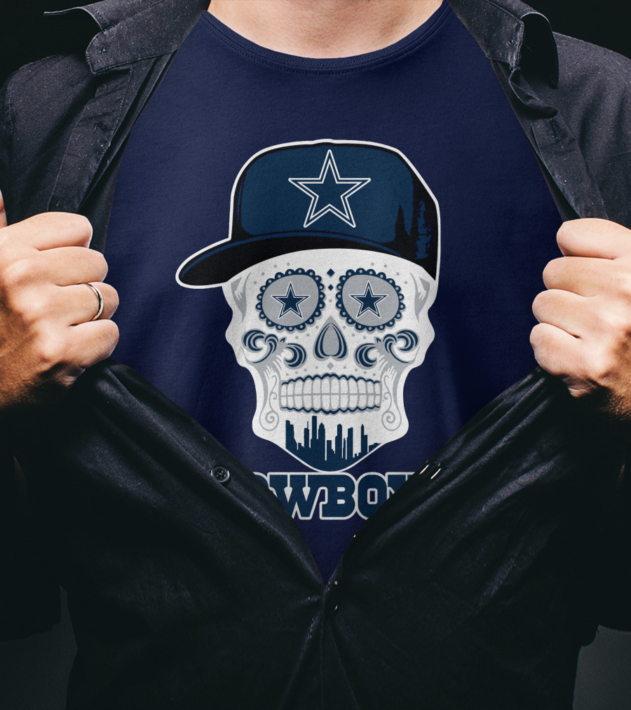 Dallas Cowboys Skull Funny Cowboys Star Hat T-Shirt