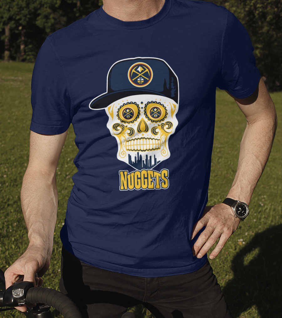 Denver Nuggets Skull With Cap T-Shirt