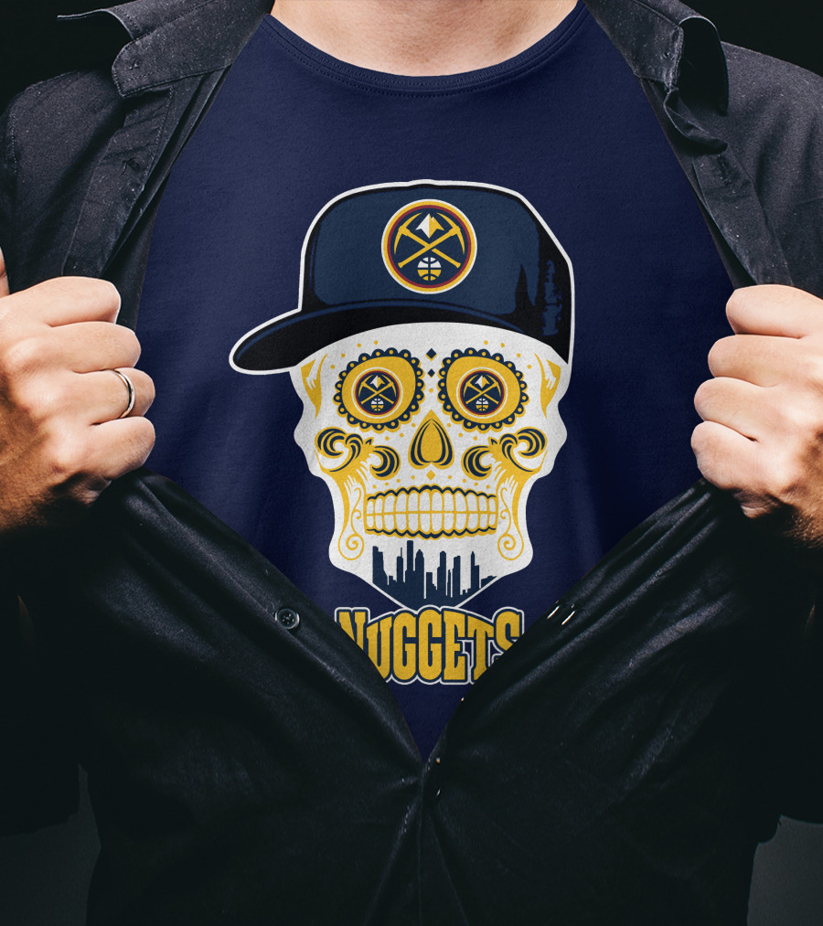 Denver Nuggets Skull With Cap T-Shirt