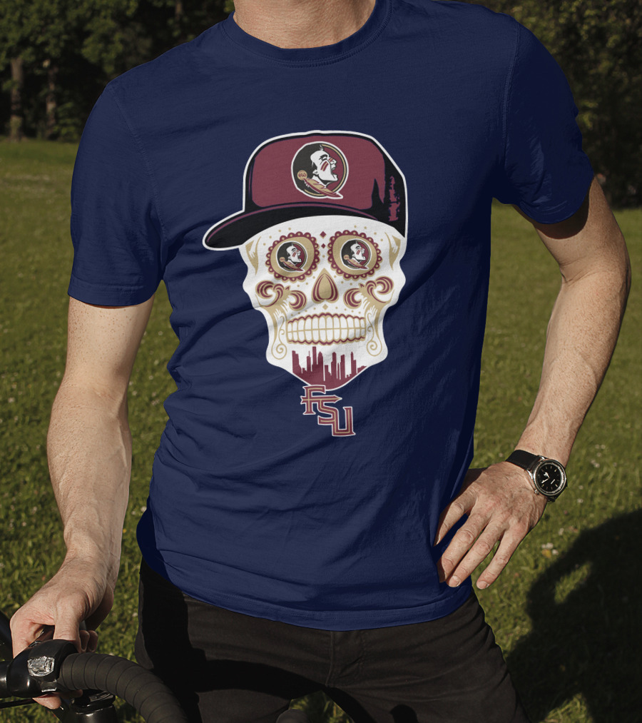 Florida State Seminoles Fsu Skull With Hat T-Shirt