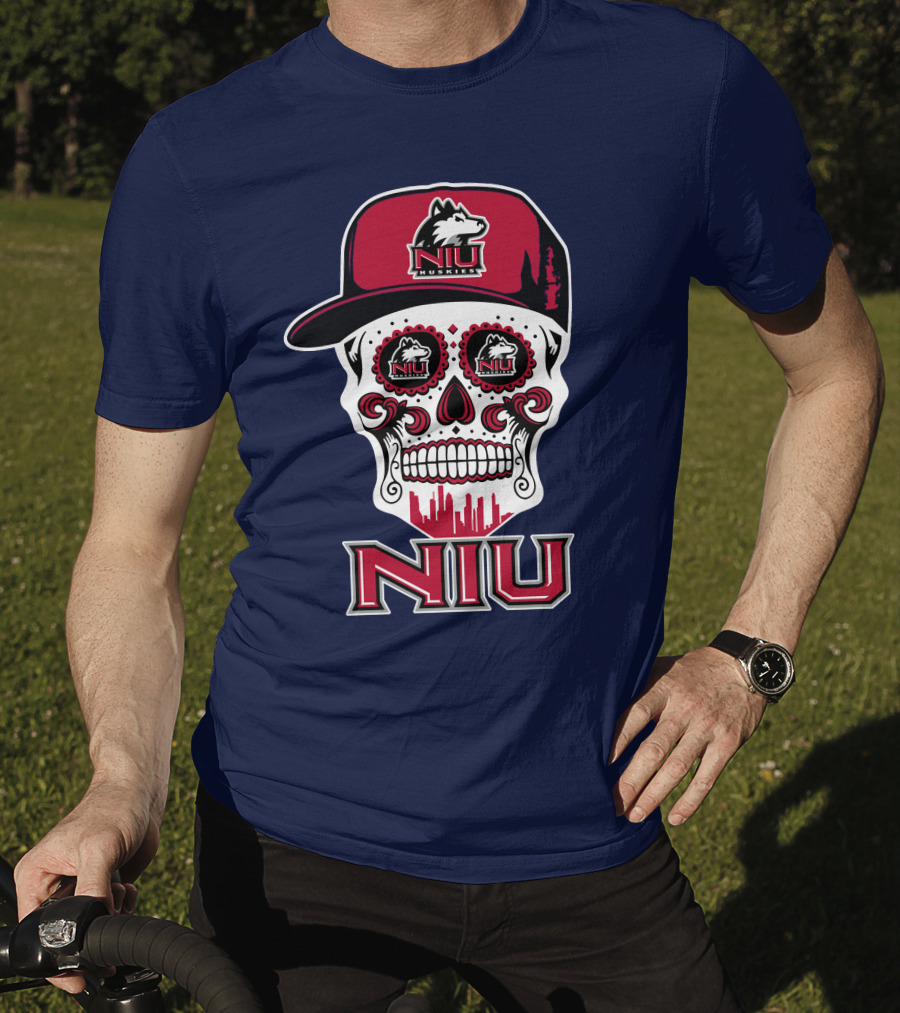 Niu Huskies Sugar Skull T-Shirt