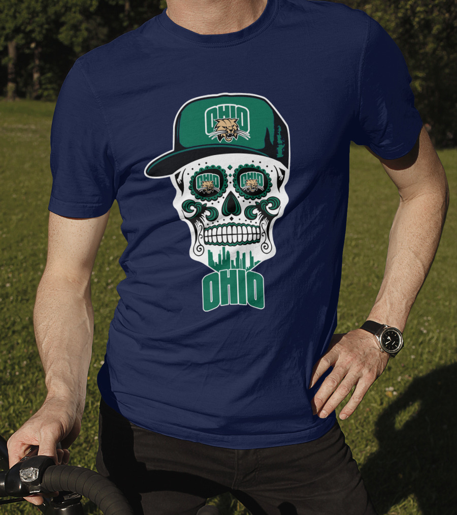Ohio Bobcats Sugar Skull Urban Cap T-Shirt