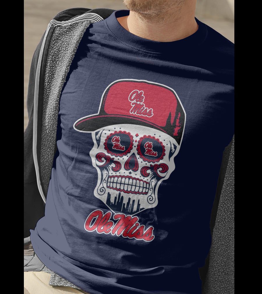 Ole Miss Sugar Skull Cap T-Shirt
