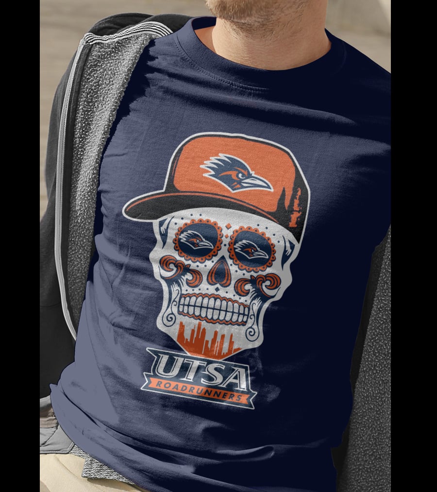 Utsa Roadrunners Sugar Skull Hat T-Shirt