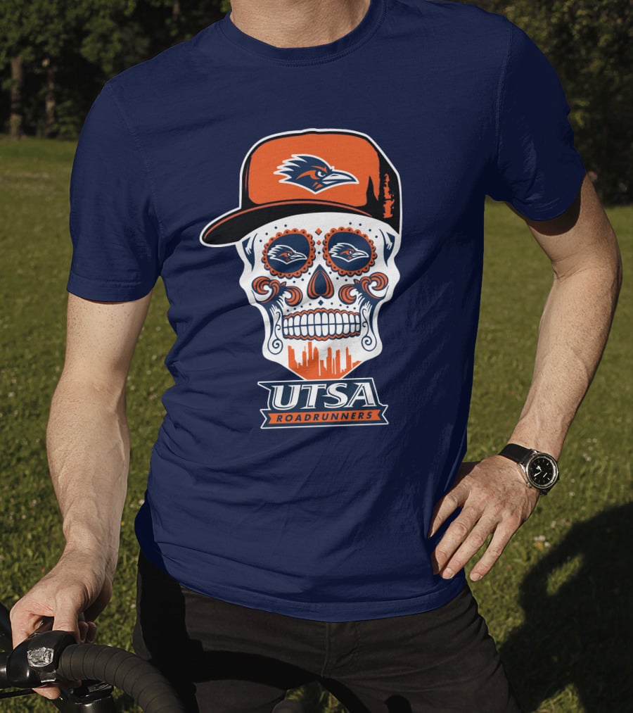 Utsa Roadrunners Sugar Skull Hat T-Shirt