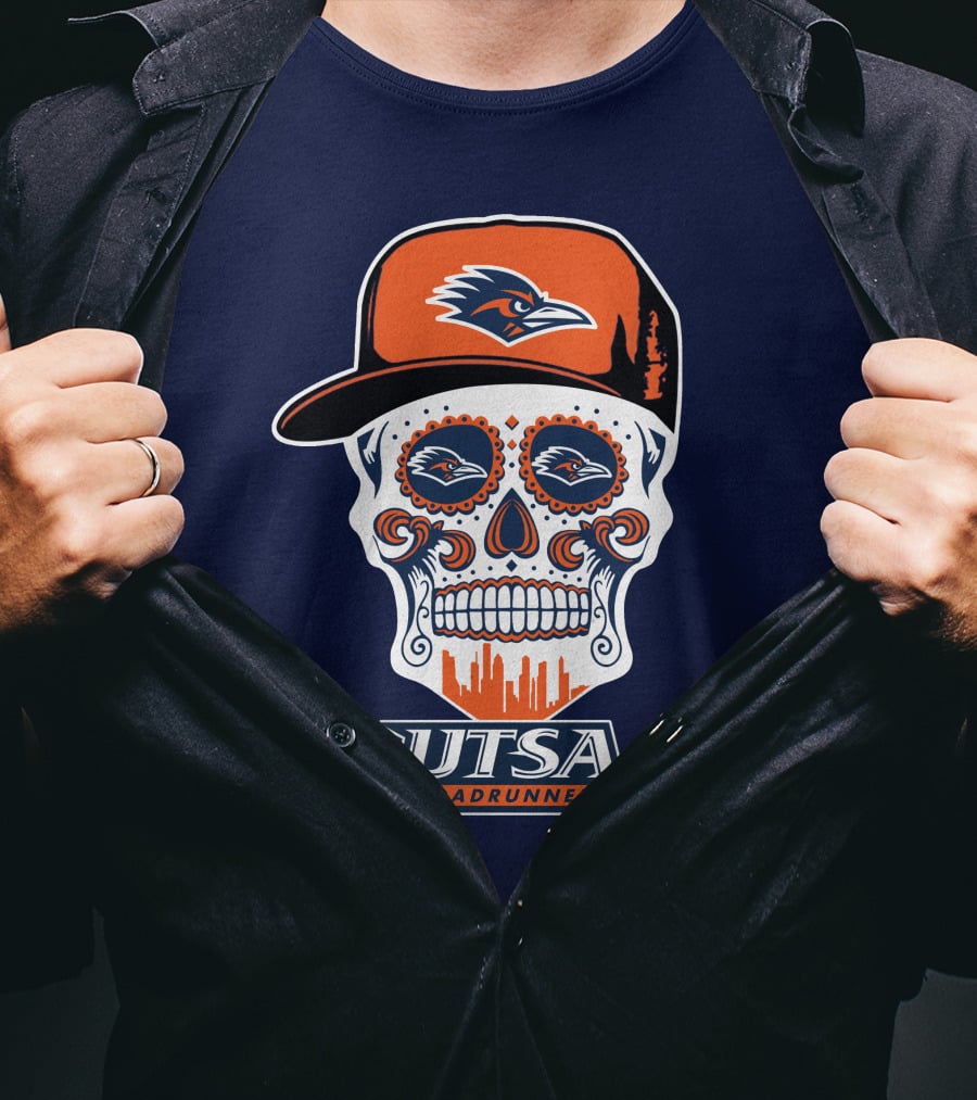 Utsa Roadrunners Sugar Skull Hat T-Shirt