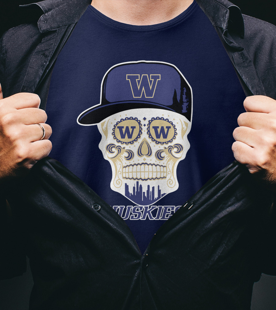 W Huskies Skull W Baseball Cap T-Shirt