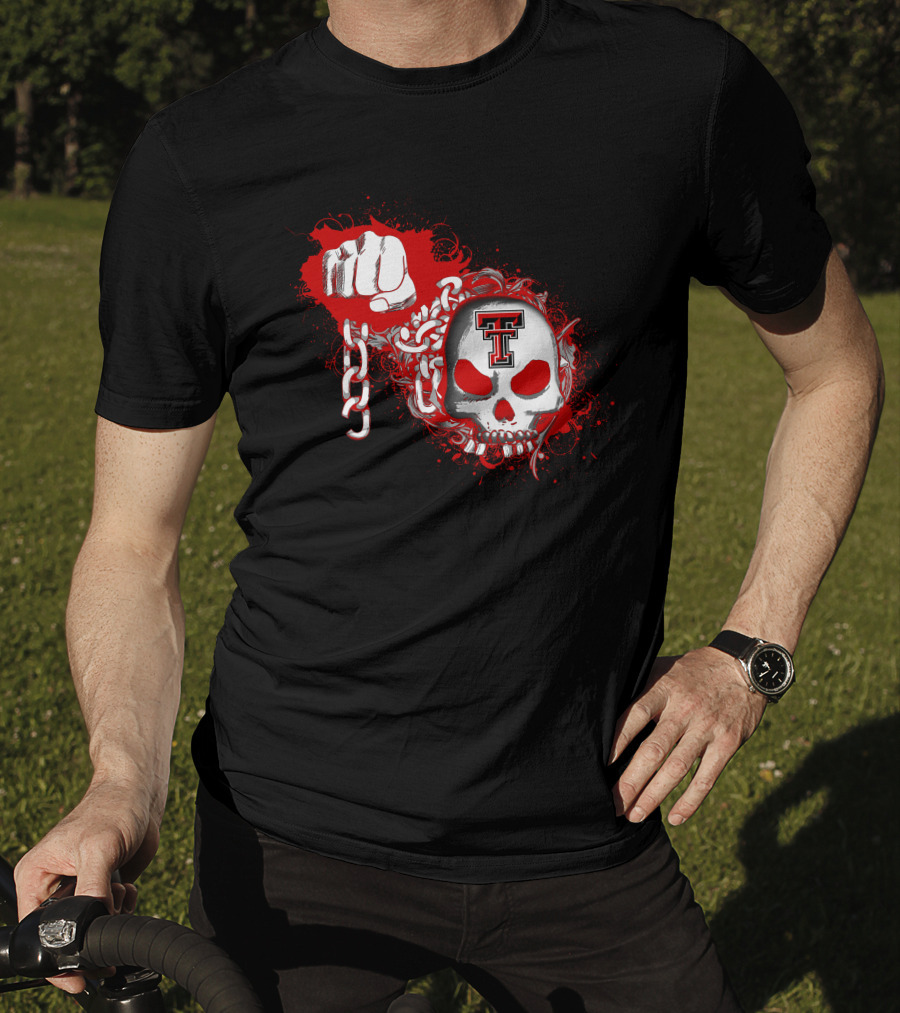 Texas Tech Red Raiders Skull And Chain Fist T-Shirt
