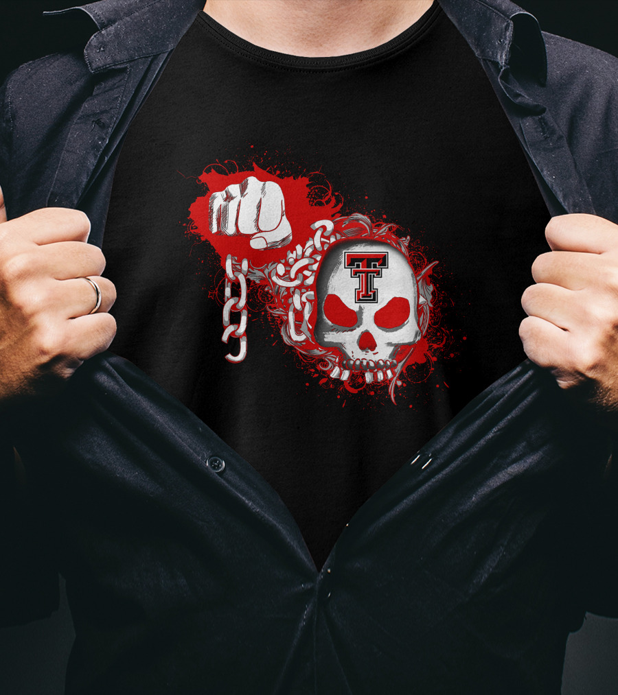 Texas Tech Red Raiders Skull And Chain Fist T-Shirt