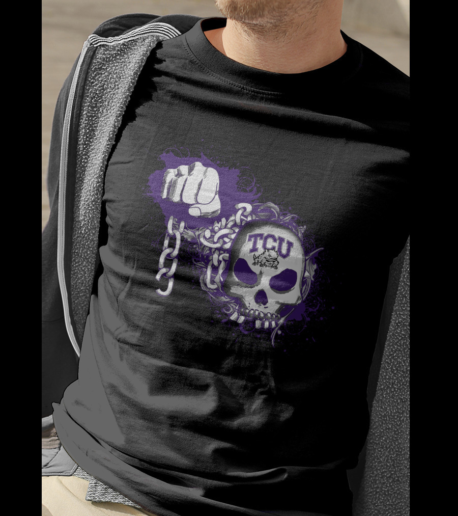 Tcu Horned Frogs Skull And Chains T-Shirt