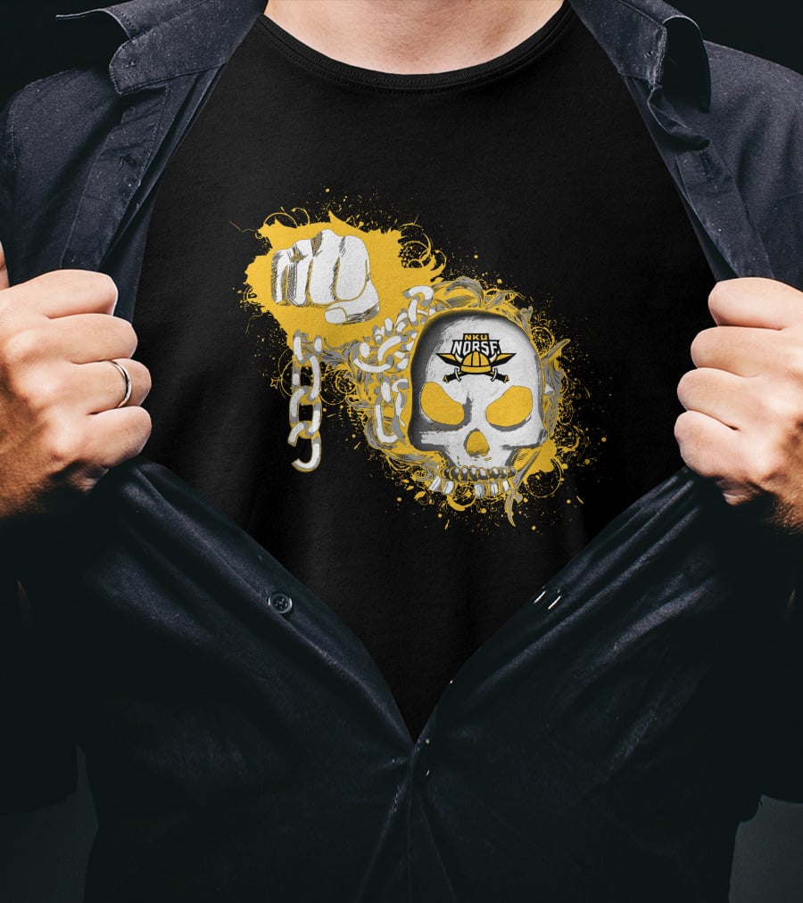 Northern Kentucky Norse Skull With Anchor And Fist T-Shirt