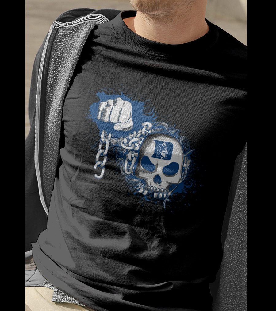 Duke Blue Devils Skull And Chain Blue T-Shirt