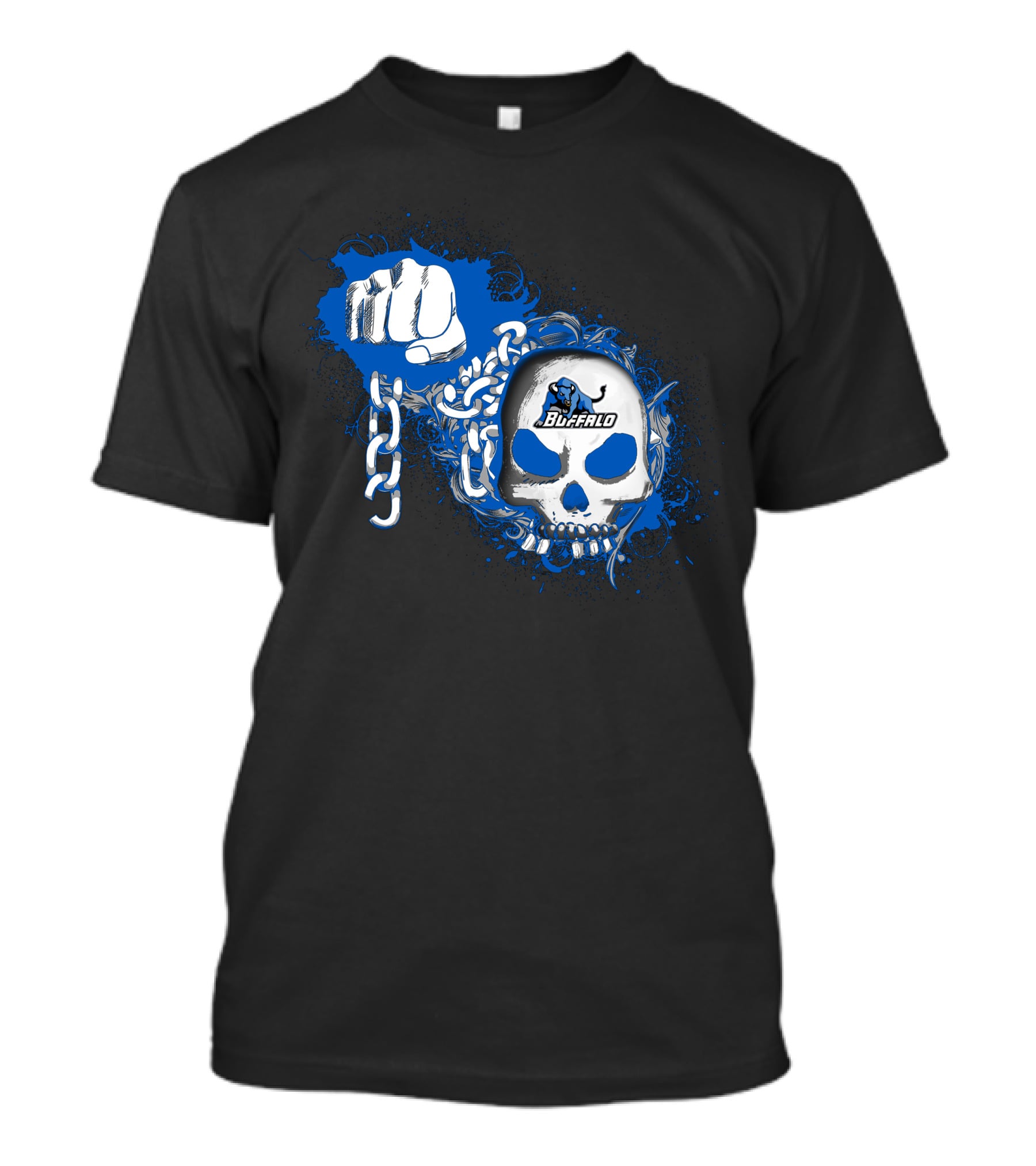 Buffalo Bulls Skull Fist Chain T-Shirt