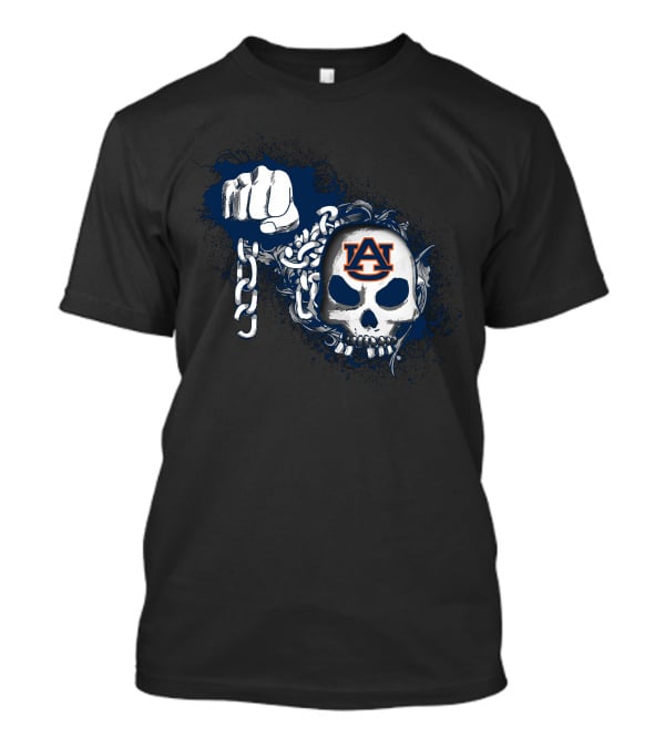 Auburn Tigers Skull With Chains And Fist T-Shirt